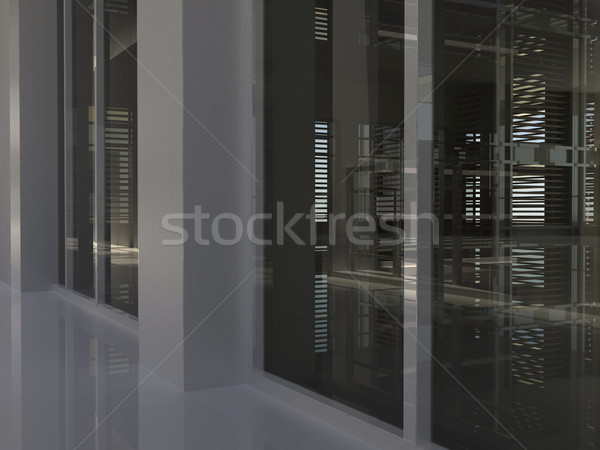Stockfoto: Architectuur · trappenhuis · Windows · 3d · render · interieur · gebouw