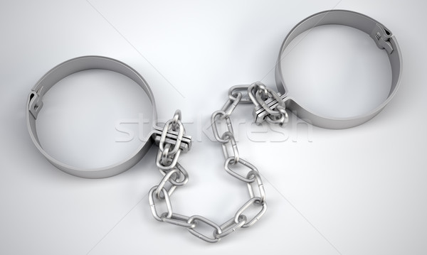 Rendered handcuffs. 3d rendering Stock photo © cherezoff