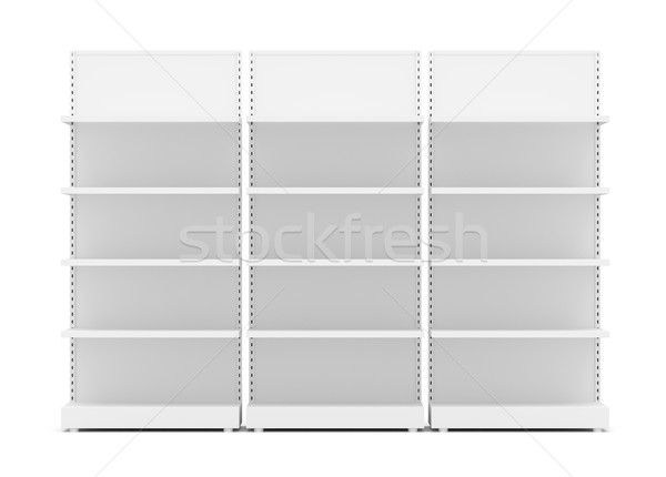 Three White Empty Retail Shelves Stock photo © cherezoff