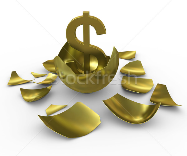 Gold dollar sign hatched from eggs of gold Stock photo © cherezoff