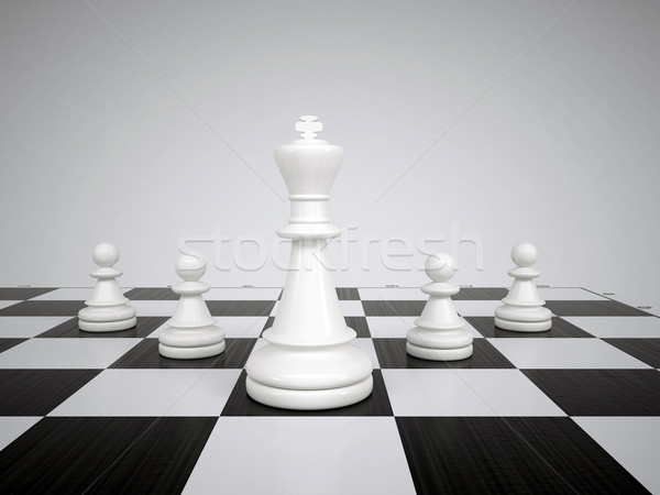 Foto de Dois Reis Do Chess No Fundo Do Tabuleiro De Xadrez Com Chess Feche  e mais fotos de stock de Branco - iStock