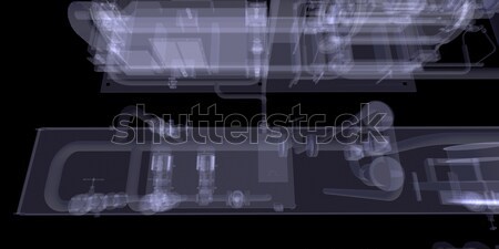 Nagy teherautó röntgen izolált 3d render fekete Stock fotó © cherezoff