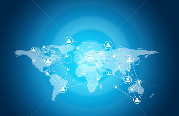 World map with people icons Stock photo © cherezoff