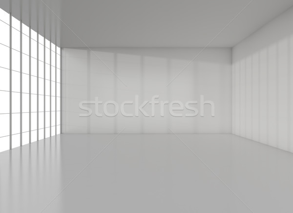 Alb expozitie cameră reflecţie podea mare Imagine de stoc © cherezoff