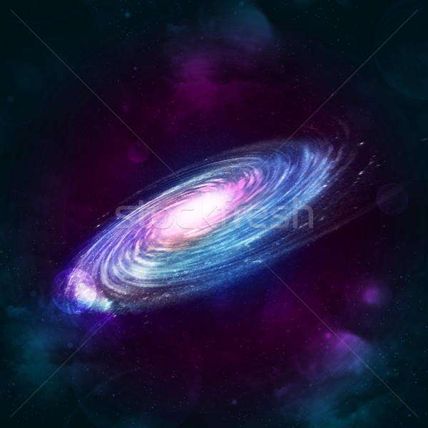 Ilustrare spirală galaxie stea câmp nori Imagine de stoc © cherezoff