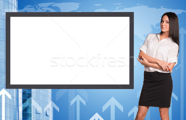 Affaires dame bras résumé vide carré [[stock_photo]] © cherezoff