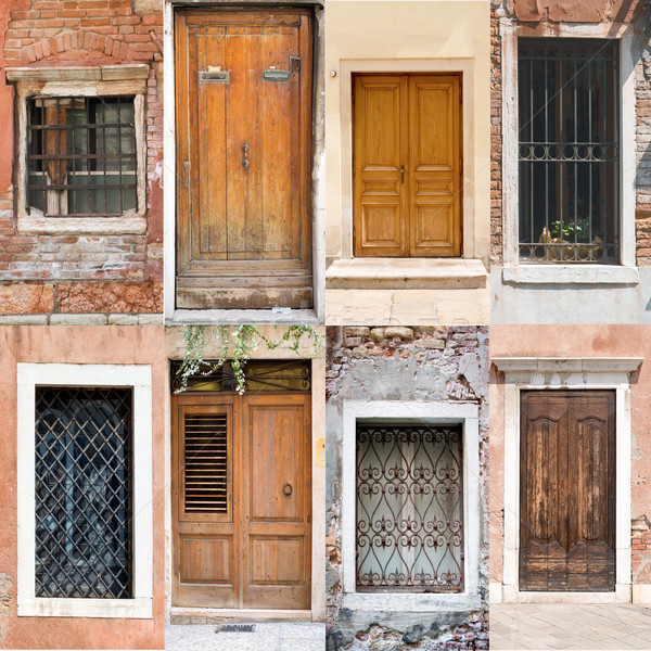 Collage of doors and windows Stock photo © cherezoff