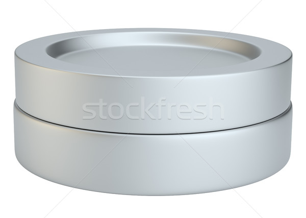 Stock photo: Silver cream bottle package