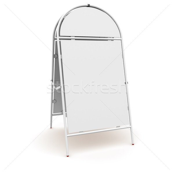 Stock photo: white advertising stand. 3d rendering on white background