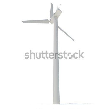 Turbina wiatrowa odizolowany oddać biały alternatywa energii Zdjęcia stock © cherezoff