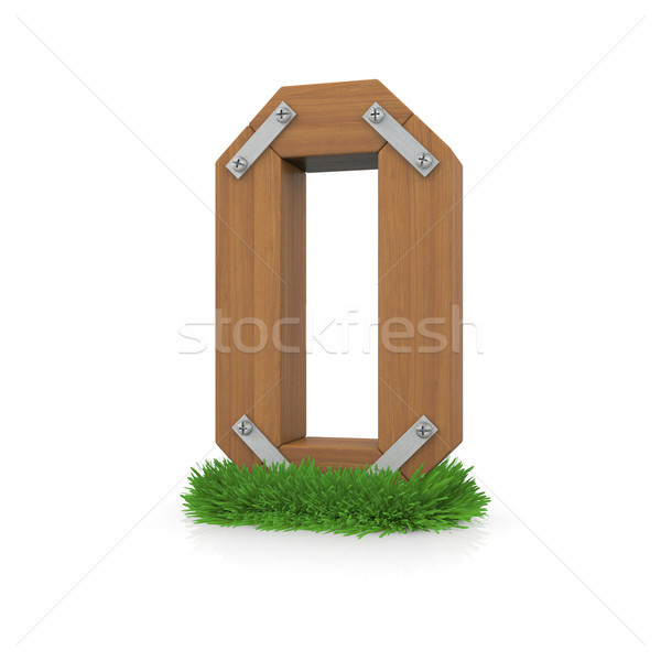 Wooden letter O in the grass Stock photo © cherezoff