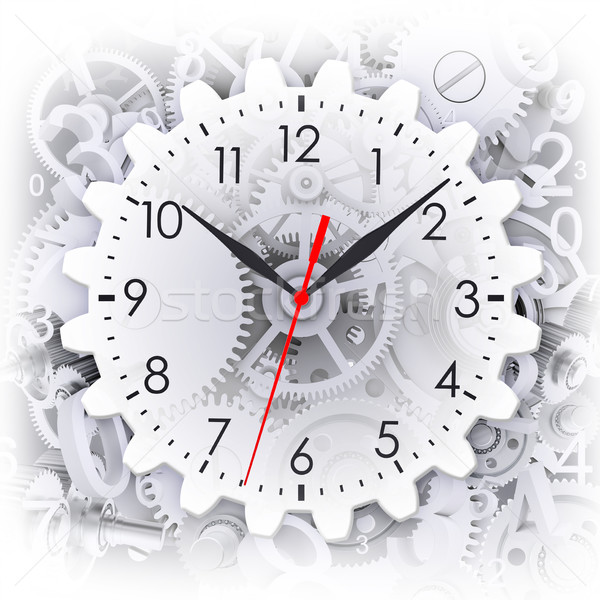 Clock face with figures and white gears Stock photo © cherezoff