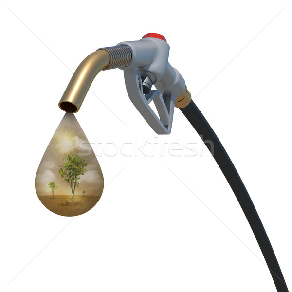 Nature inside of a drop weeping from fuel nozzle Stock photo © cherezoff