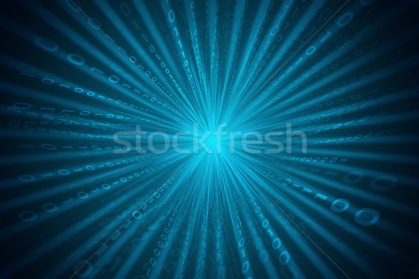 Stock foto: Abstrakten · Matrix · blau · Zahlen · Streifen