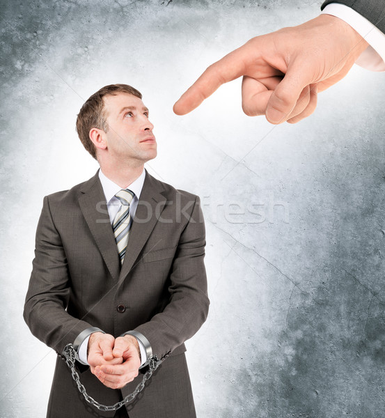 Businessman in cuffs with chain Stock photo © cherezoff