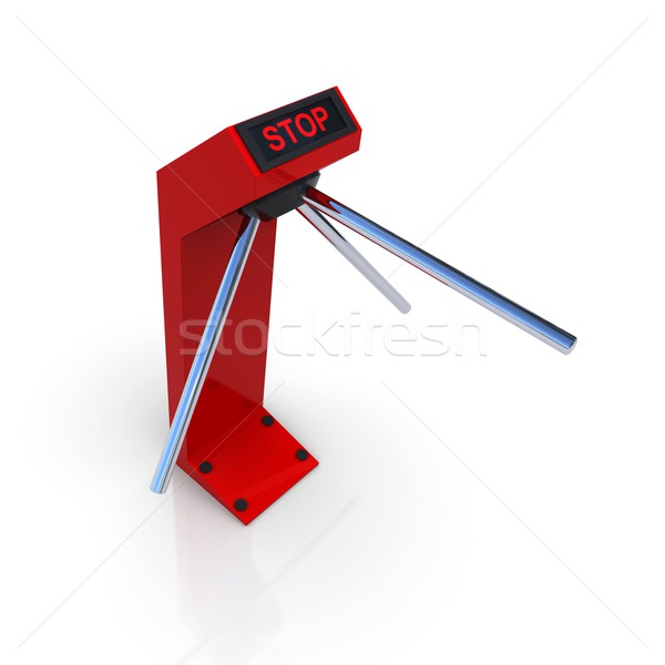 Rouge passage 3D métal sécurité Photo stock © cherezoff