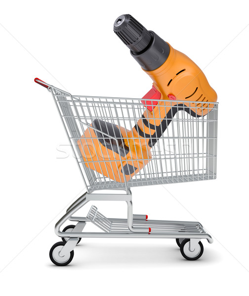 Perforator in shopping cart Stock photo © cherezoff