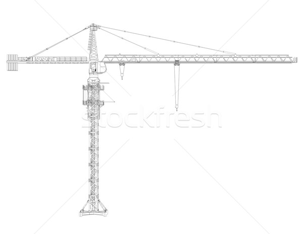 Wire frame tower crane Stock photo © cherezoff