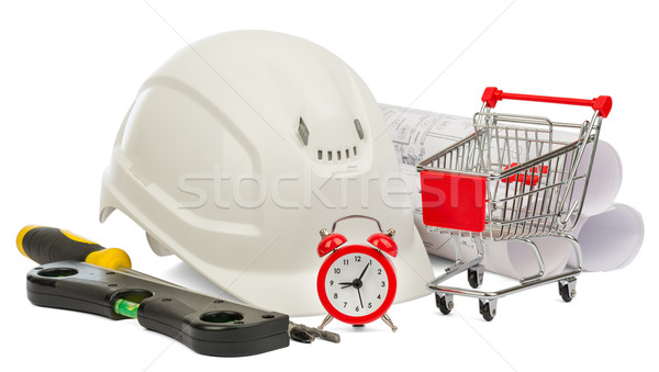 Construction helmet and shopping cart  Stock photo © cherezoff