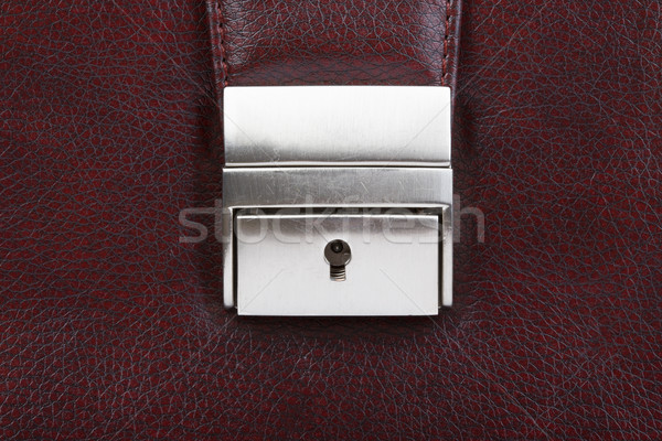 Zár kulcslyuk aktatáska közelkép kilátás táska Stock fotó © cherezoff