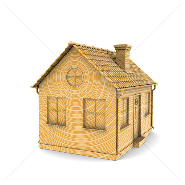 House of Wood. 3d rendering Stock photo © cherezoff