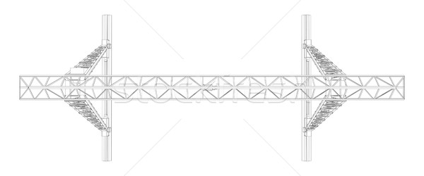 Gantry crane. Wire-frame. Vector Stock photo © cherezoff