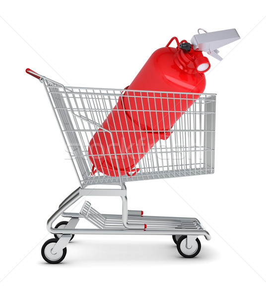 Fire extinguisher in shopping cart Stock photo © cherezoff