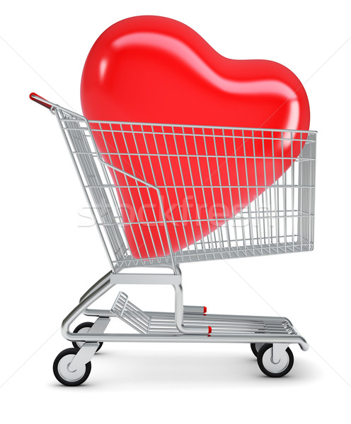 Heart in shopping cart Stock photo © cherezoff