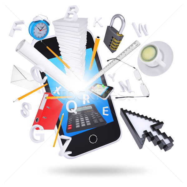 Smartphone and office supplies Stock photo © cherezoff