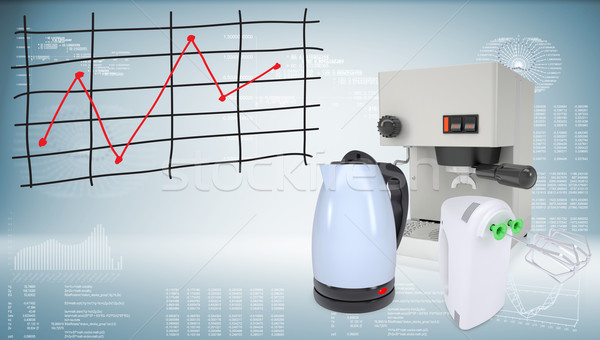 Kávéfőző bogrács robotgép grafikon ár grafikonok Stock fotó © cherezoff