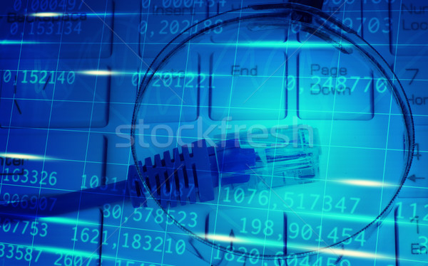 Computer cable on keyboard Stock photo © cherezoff
