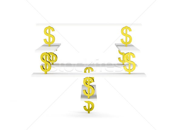 финансовых баланса знак доллара стабильный равновесие изолированный Сток-фото © cherezoff