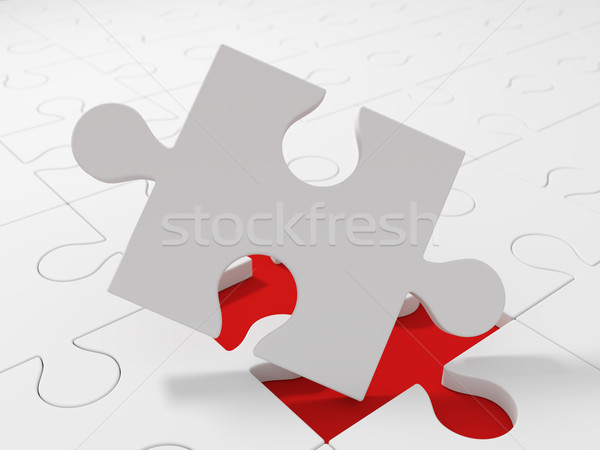 Parçalar bilmece beyaz puzzle parçaları görmek Stok fotoğraf © cherezoff