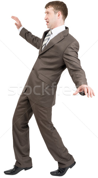 üzletember izolált fehér kéz férfi öltöny Stock fotó © cherezoff