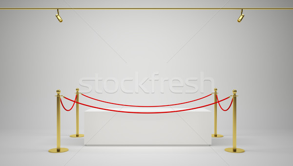 Kirakat csempézett áll kiállítás üres szürke Stock fotó © cherezoff
