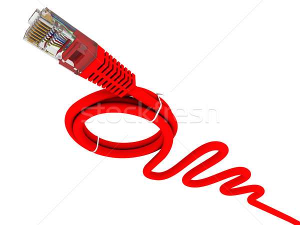 The network cable is twisted in the form of a life buoy Stock photo © cherezoff