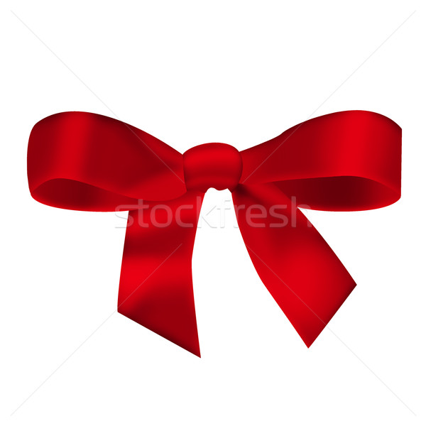 Rojo raso regalo arco aislado blanco Foto stock © cherezoff
