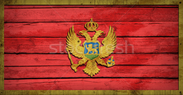 Montenegro Flagge gemalt Holz Grunge Stil Stock foto © cherezoff