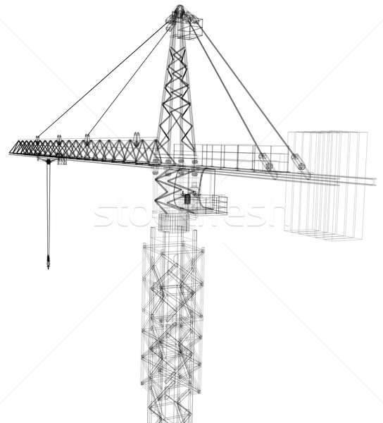 Tour construction grue vecteur 3D [[stock_photo]] © cherezoff