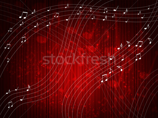 Rood gordijnen muziek merkt golven muziek kamer Stockfoto © cherezoff