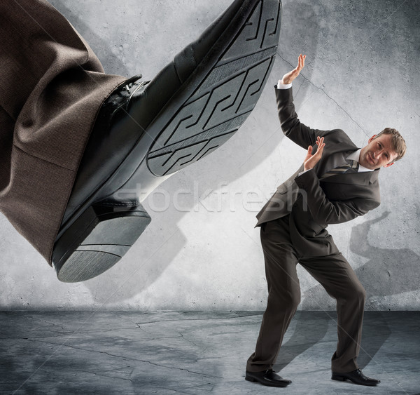 Geschäftsmann Fuß Stempel heraus Wettbewerb Business Stock foto © cherezoff