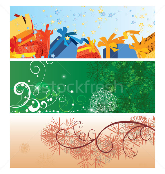 Weihnachten Banner Jahrgang Illustration Geburtstag Rahmen Stock foto © cherju
