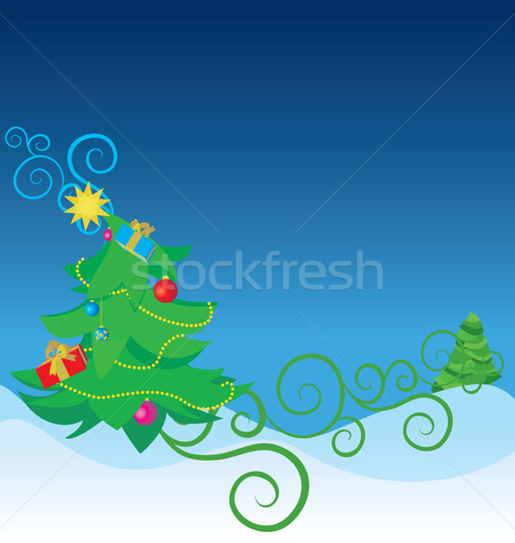 Stock photo: color christmas tree  illustration