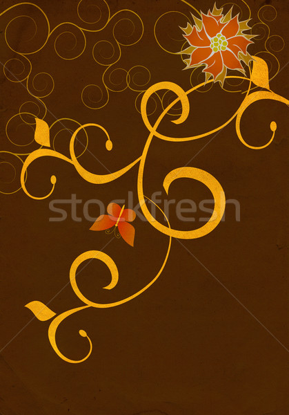 Retro floral background with butterflies Stock photo © cherju