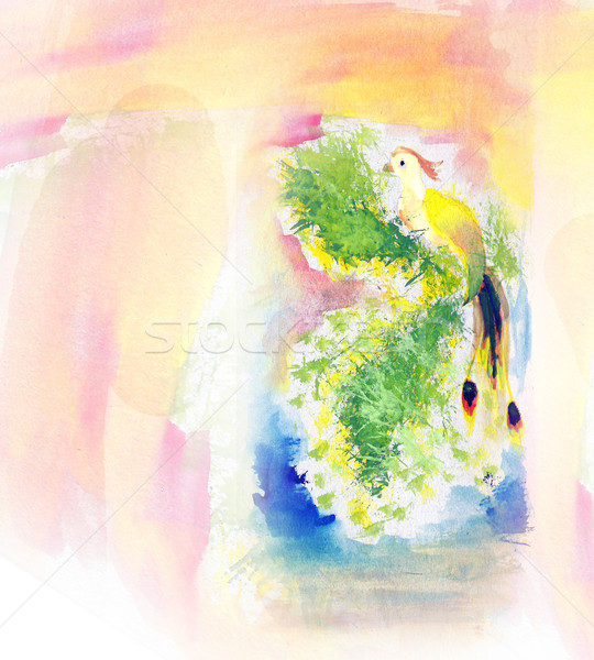 Farbenreich Wasserfarbe malen Vogel Illustration Hintergrund Stock foto © cherju