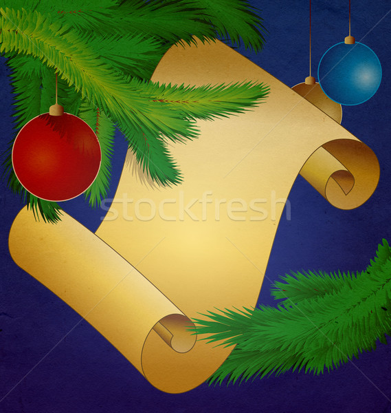 Karácsony tekercs klasszikus illusztráció fa terv Stock fotó © cherju