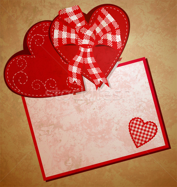 red heart wintage xtyle valentines day illustration for love, ro Stock photo © cherju