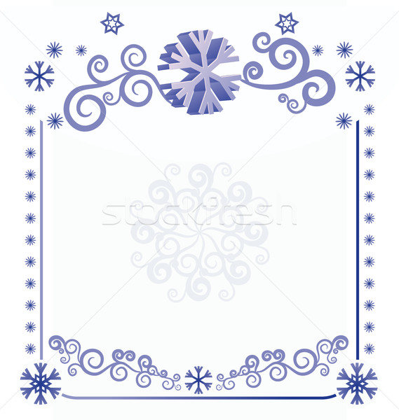 Vektor kék karácsony hópelyhek fehér absztrakt Stock fotó © cherju