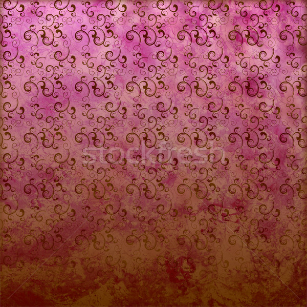 пурпурный Гранж бумаги цветочный шаблон стены Сток-фото © cherju