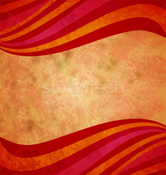 Colorido rojo naranja olas grunge papel viejo Foto stock © cherju